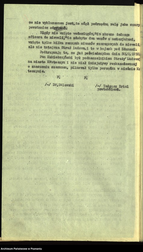 Obraz 20 z jednostki "Koło Ostrów akta sądu honorowego sprawie Walenty Szczodrowski i Andrzej Kałużny."