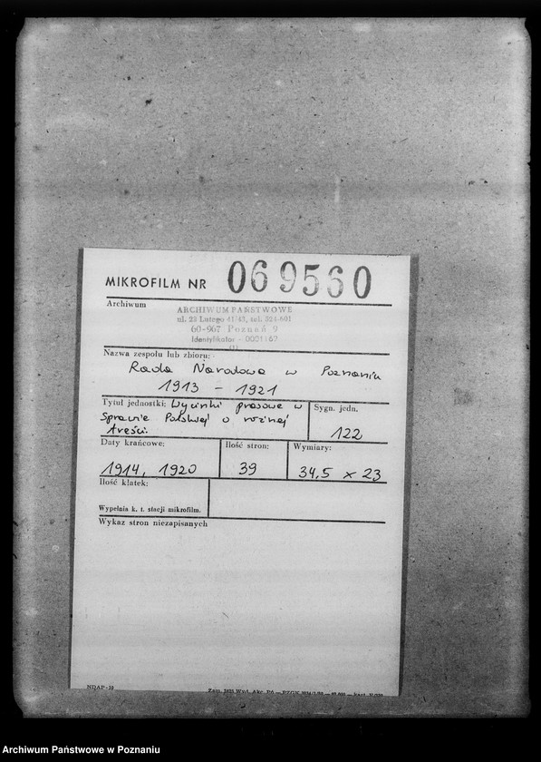 image.from.unit.number "Wycinki prasowe w sprawach polskich o różnej treści."