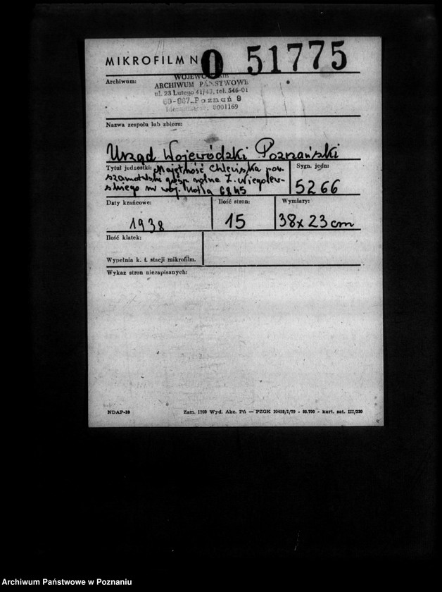 Obraz 2 z jednostki "Z. Niegolewski Chlewiska powiat szamotulski gospodarstwo rolne Z. Niegolewskiego nr woj. kotła 6845-"