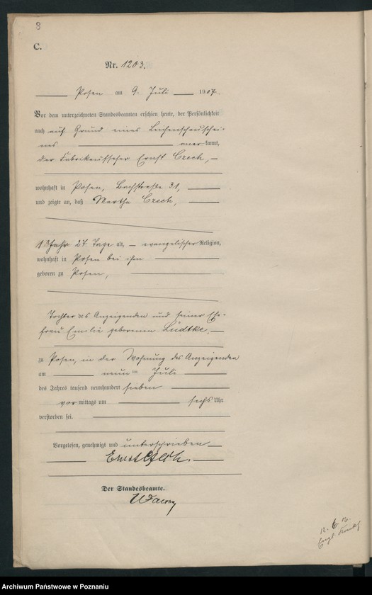 Obraz 10 z jednostki "Księga miejscowa zgonów tom III [Rejestr główny zgonów]"