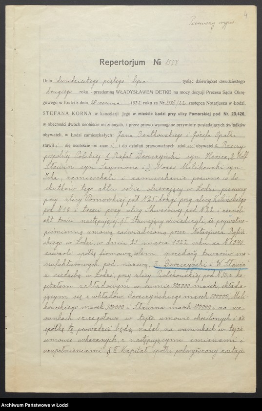 Obraz 6 z jednostki "Dereczyński, Sławin, Milikowski – sprzedaż towarów manufakturowych"