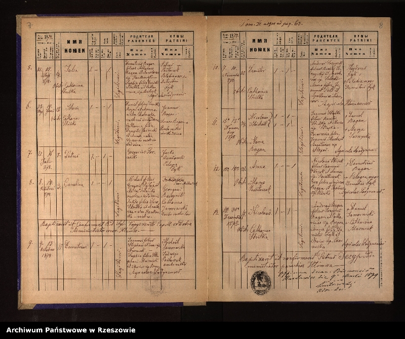 Obraz 8 z jednostki "Księga urodzeń, małżeństw i zgonów dla miejscowości Hłomcza, Łodzina, Mrzygłód"