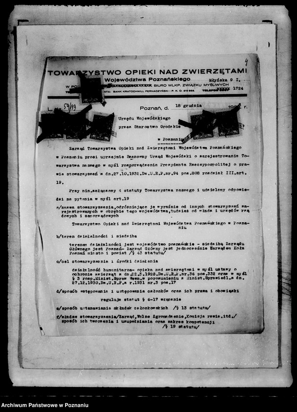 Obraz 7 z jednostki "/Towarzystwo Opieki nad Zwierzętami Województwa Poznańskiego w Poznaniu/"