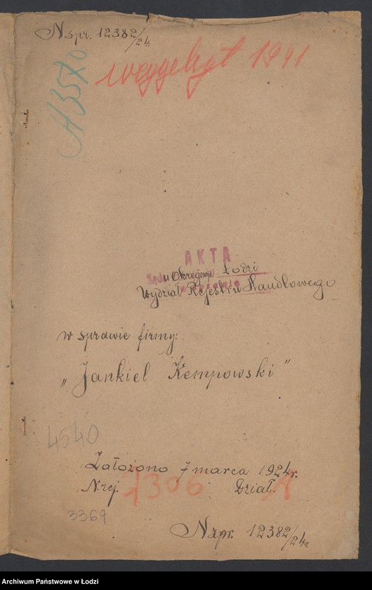 Obraz 2 z jednostki "Jankiel Kempowski- wyrób i sprzedaż materiałów pończoszniczych"
