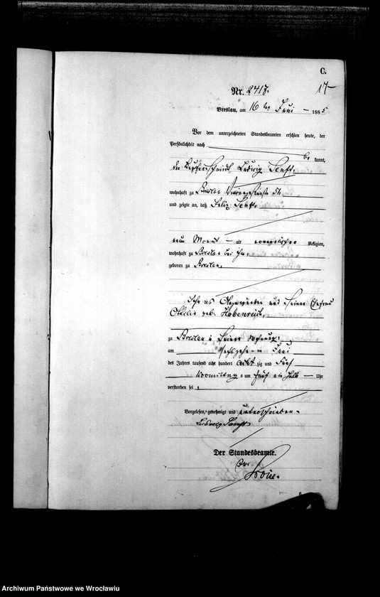 image.from.unit.number "Sterbe-Haupt-Register Breslau I 1885 Band 7"