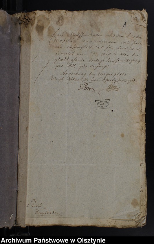 image.from.unit.number "Jahr Kirchen Rechnung der Kirchen zu Kruklanken aller Einnahme und Ausgabe wie auch Bau-Rechnung"