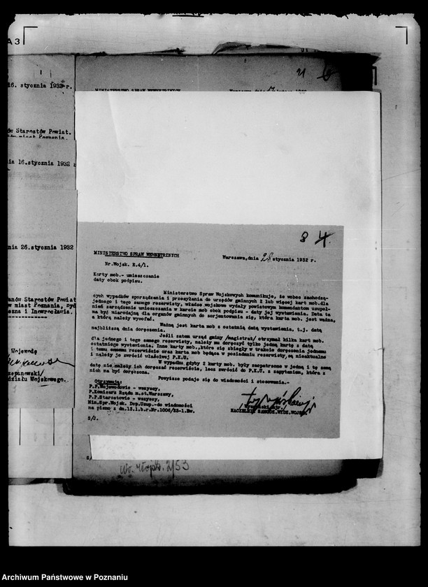 Obraz 12 z jednostki "/Zbiór ogólników władz nadrzędnych/ Ministerstwa Spraw Wewnętrznych"