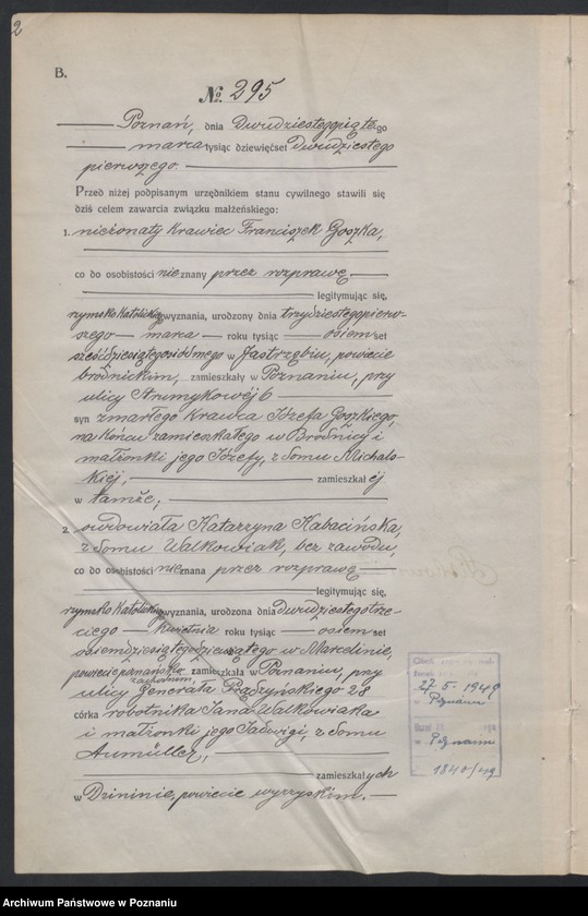 Obraz 4 z jednostki "Księga miejscowa małżeństw tom II [Rejestr główny małżeństw]"