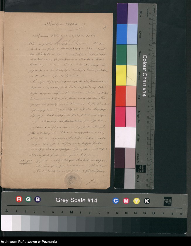 Obraz 4 z jednostki "Acta betreffend den in Orzeszkowo Kreis Schroda /Środa/ am 23.April 1864 verhafteten, angeblichen Holzkaufmann Josef Redlich aus Raszkowo, Kreis Adelnau /Odolanów/."
