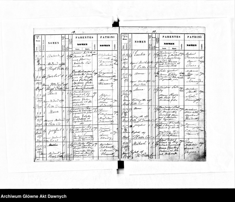 image.from.unit.number "Parafia: Baworów. Dekanat: Tarnopol. Księga metrykalna urodzeń dla wsi Grabowiec."
