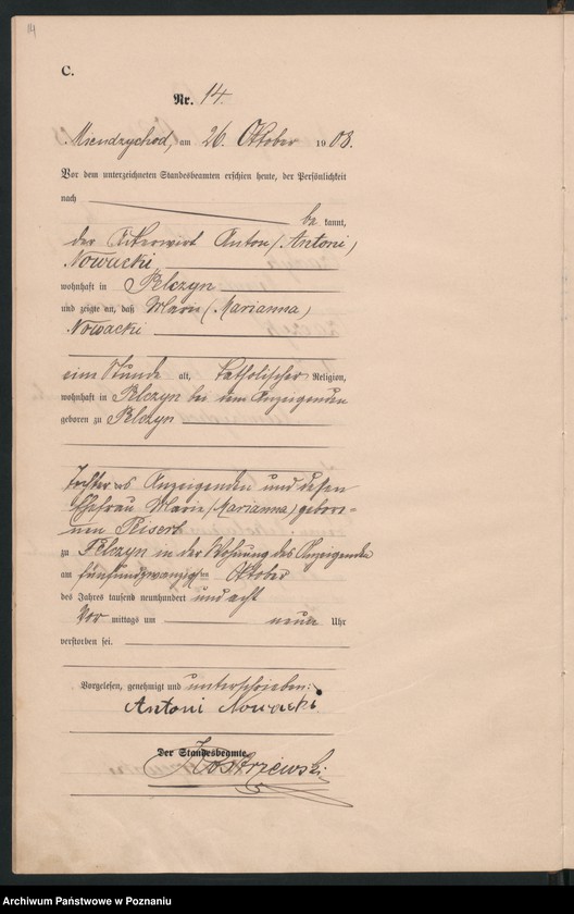 Obraz 17 z jednostki "Sterbe-Haupt-Register"