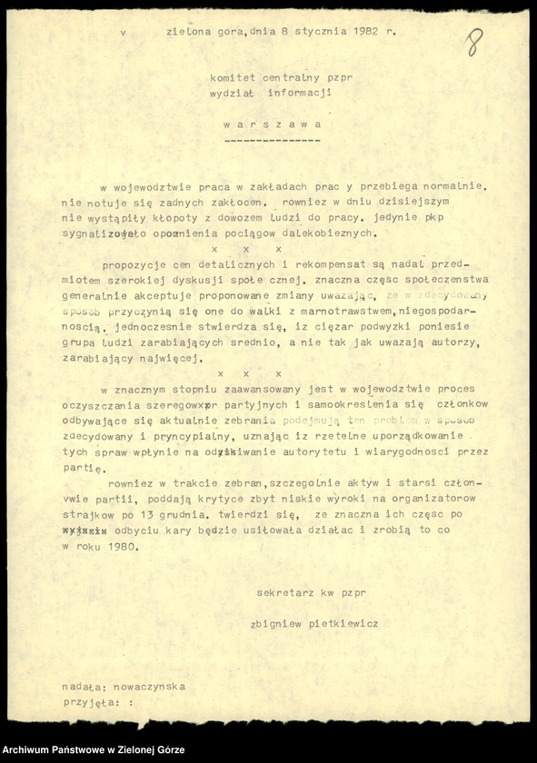 image.from.unit.number "Teleksy z KW do KC, 1 styczeń - 29 styczeń 1981"