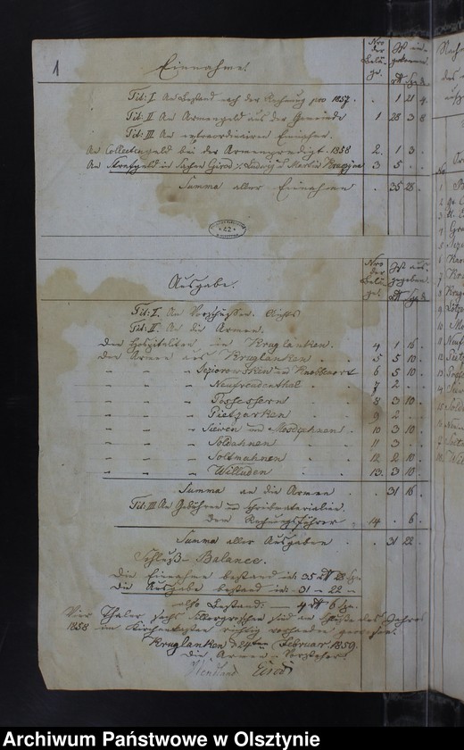 image.from.unit.number "Armen-Cassen Rechnung des Kirchspiels Kruklanken"