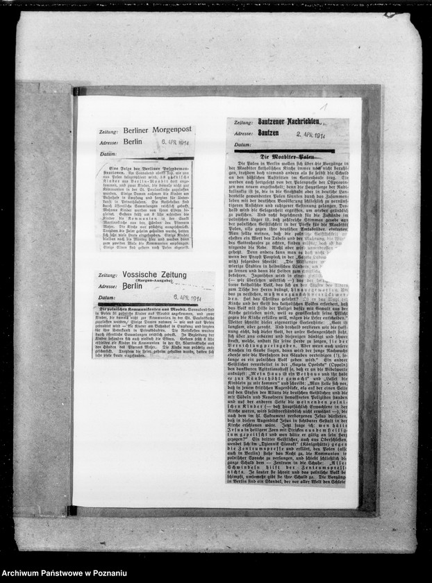 Obraz 5 z jednostki "Sprawy kościelne a Polska [wycinki z prasy niemieckiej]"