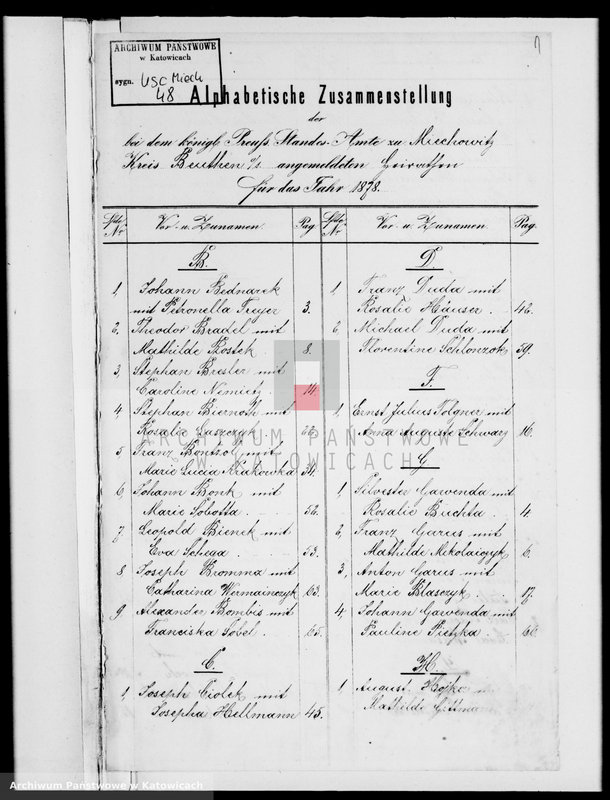 image.from.unit.number "Księga małżeństw za rok 1878 [nr 1 - 66]"