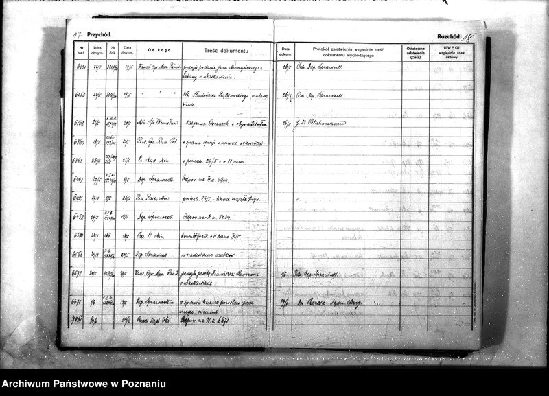 Obraz 13 z jednostki "[Dziennik podawczy] rok 1920 - L.dz."