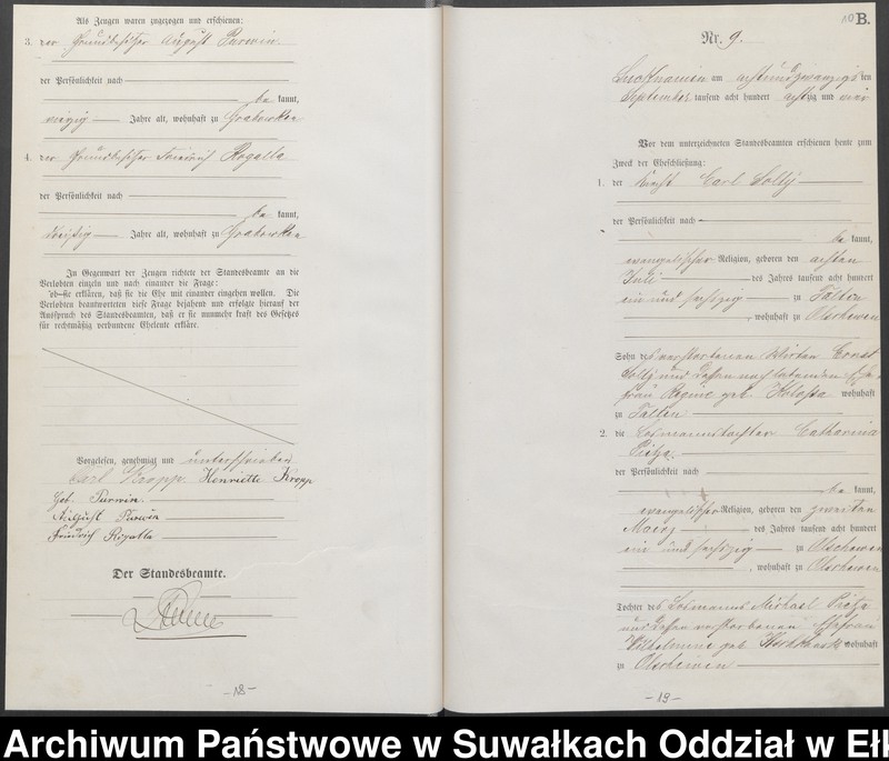 image.from.unit.number "Heiraths-Haupt-Register des Königlichen Preussischen Standes-Amtes Lucknainen Kreis Sensburg für das Jahr 1884 [do 1887]"
