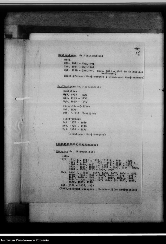 Obraz 20 z jednostki "Zugangsverzeichnis des Kirchenbuch-Magazins [na terenie tak zwanego Kraju Warty]"