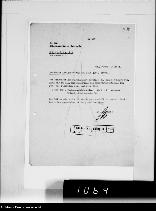 Obraz 12 z jednostki "[Korespondencja z urzędami, instytucjami i firmami] Lit.Na-Ny."