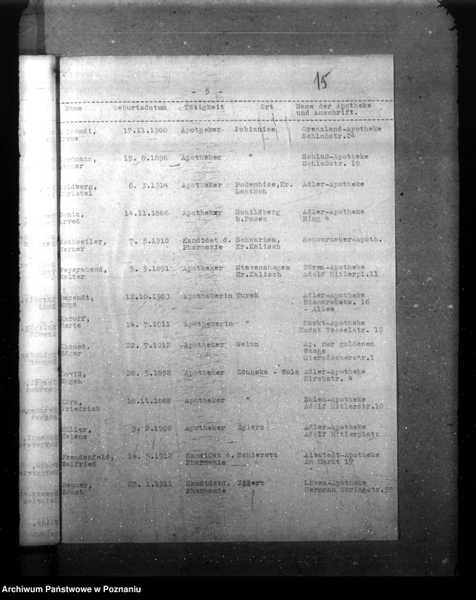 Obraz 19 z jednostki "Spisy lekarzy i aptekarzy w Kraju Warty"