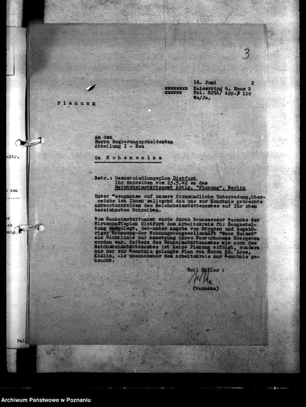 Obraz 7 z jednostki "Bebauungspläne von Dietfurt (Żnin), Gasten, Kutno, Hohensalza (Inowrocław), Mogilno, Konin, Warthbrücken (Koło)"