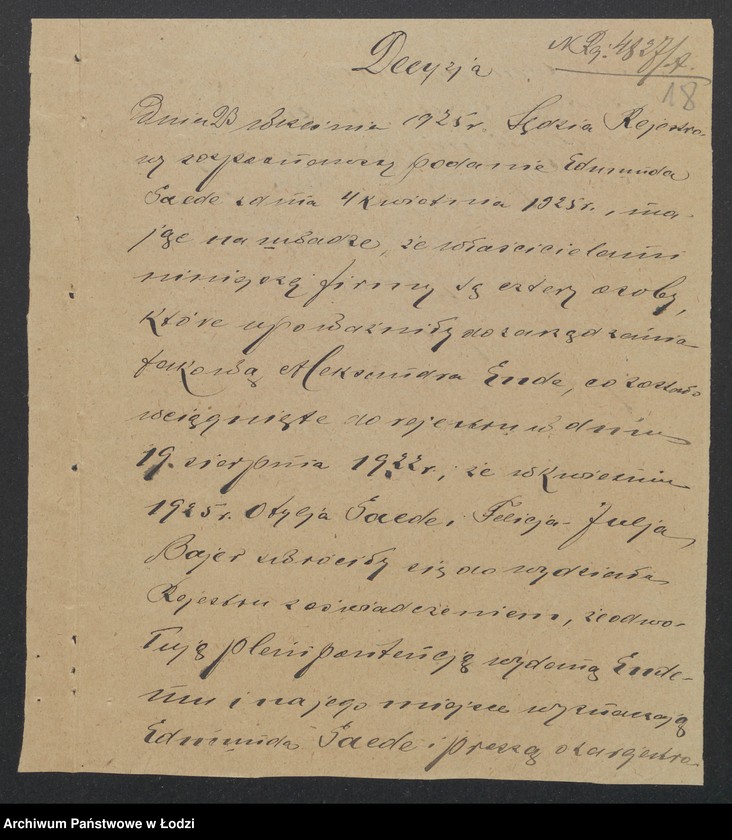 Obraz 20 z jednostki "Farbiarnia W.K.Paede- prowadzenie farbiarni"