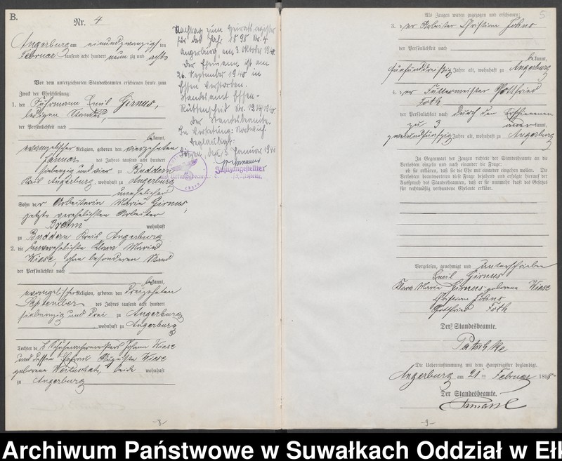 image.from.unit.number "Heiraths-Neben-Register des Preussischen Standes-Amtes Angerburg Kreis Angerburg"