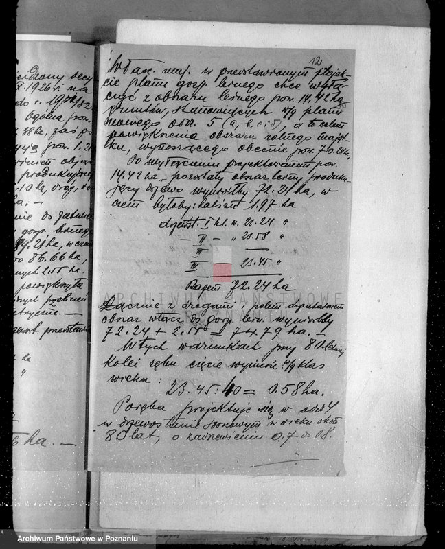 Obraz 15 z jednostki "Sprawa zmiany rodzaju użytkowania 14,42 ha gruntów leśnych w majątku Zalesie powiatu słupeckiego i zatwierdzenie planu gospodarczego"