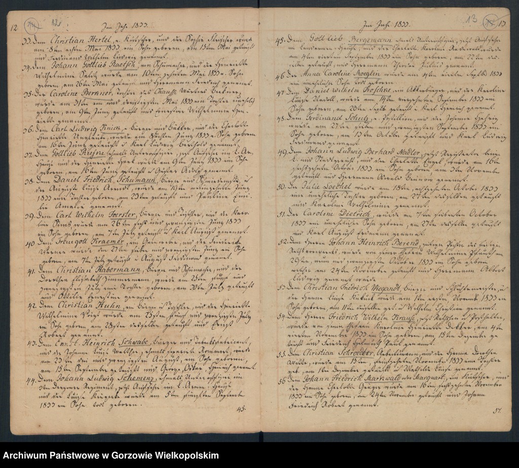 image.from.unit.number "Geborne und Copulirte in der Gemeine in Concordien Kirche zu Landsberg an der Warthe"