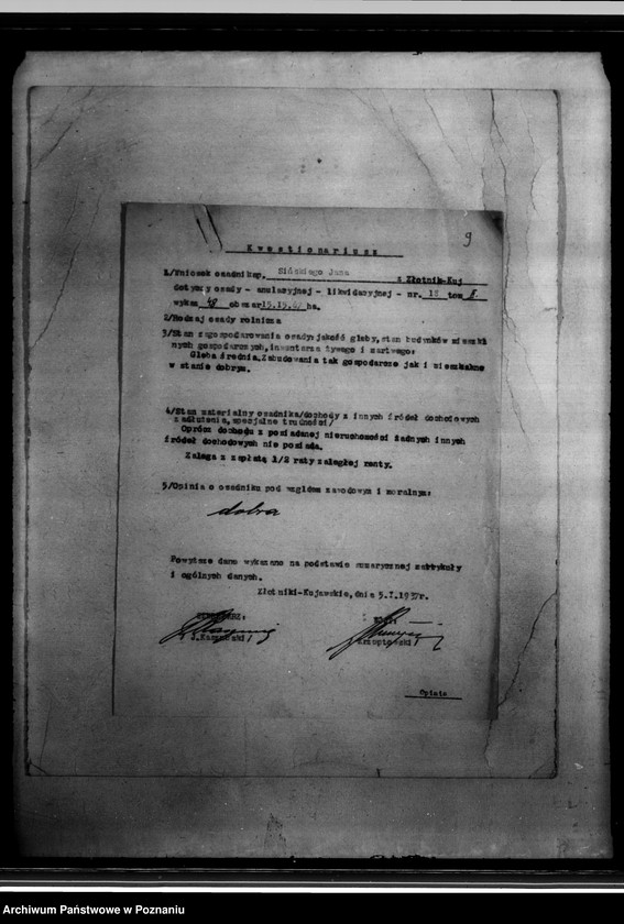 Obraz 13 z jednostki "Podania osadników z parcelacji polskiej o zmniejszenie zadłużenia na podstawie art. 16. rozporządzenia Prezydenta Rzeczpospolitej z dnia 24.X.1934 r. z terenu powiatu inowrocławskiego"