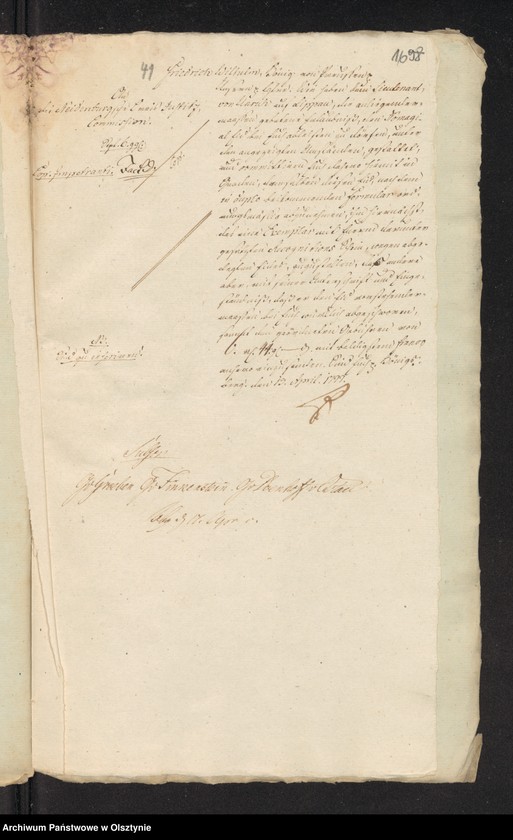 image.from.unit.number "In S. [Sachen] des Lieutenants Wilhelm Samuel Sigismund Boguslav von Lietzen. Den Verkauf seines adeliche Guts Lippau [Lipowo] H. [Haupt] Amts Neidenburg [Nidzica], am den Lieutnant George Gottlieb Wilhelmn von Unruh"