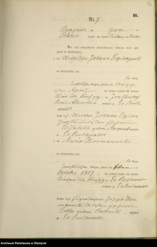 image.from.unit.number "Heiraths-Haupt-Register Nr 1 - 14"