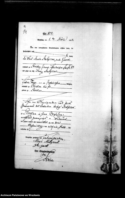 image.from.unit.number "Sterbe-Haupt-Register Breslau I 1883 Band 3"