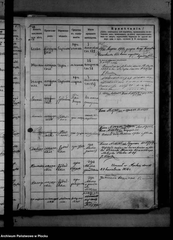 image.from.unit.number "[Księga zamknięta ludności stałej miasta Płocka - ul. Bielska nr 14]"