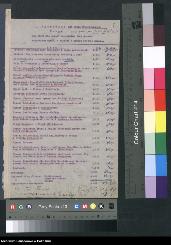 Obraz 3 z jednostki "Biuro Prezydialne Poznań. Skorowidz akt nr 2"