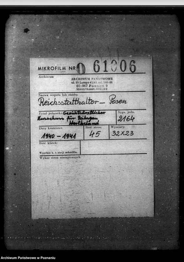 Obraz 2 z jednostki "Gerichtsärztlicher Ausschuss für Reichsgau Wartheland"