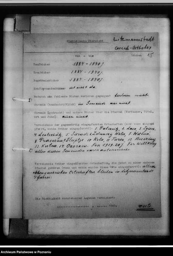 Obraz 20 z jednostki "Orthodoxe. Kirchenbücher im Warschauer Konsistorium"