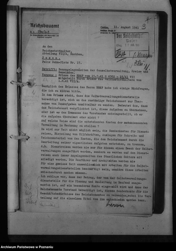 Obraz 8 z jednostki "Bauangelegenheiten der Gauselbstverwaltung, Kreise und Gemeinden"