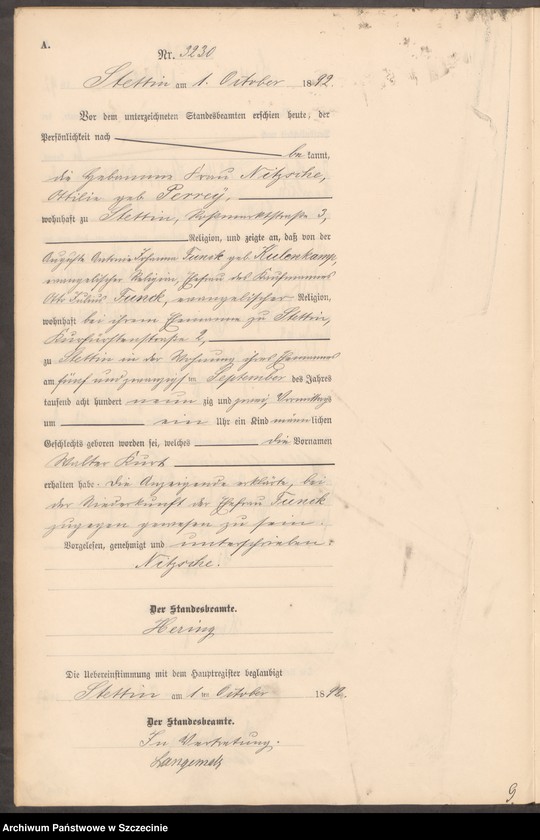 Obraz 9 z jednostki "Geburts-Register (Neben-Register) Band VIII"