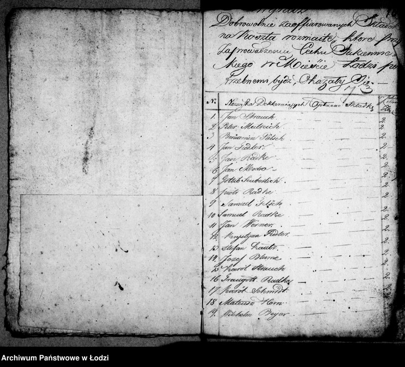 Obraz 9 z jednostki "Akta tyczące się rachunków cechu sukienniczego z fundacji skrzynki rzemieślniczej tegoż cechu"