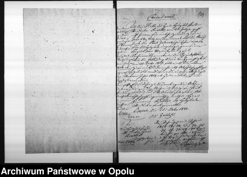 Obraz 14 z jednostki "Acta des Magistrats zu Oppeln betreffend: die Ablösung der Fleischbankgerechtigkeit der Paul Jelonekschen Erben sub No 13"