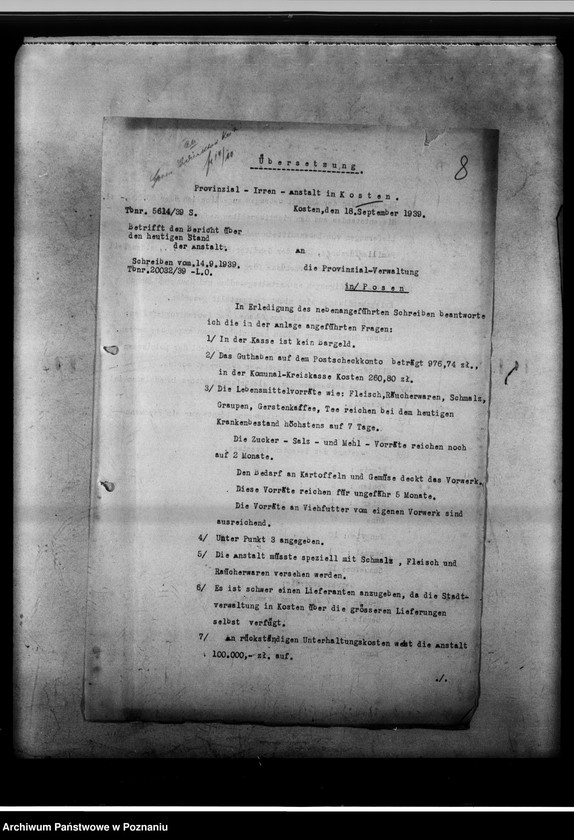 Obraz 12 z jednostki "Akten betreffend Landesheilanstalt Kosten [Protokoły lustracji i zestawienia finansowe]."