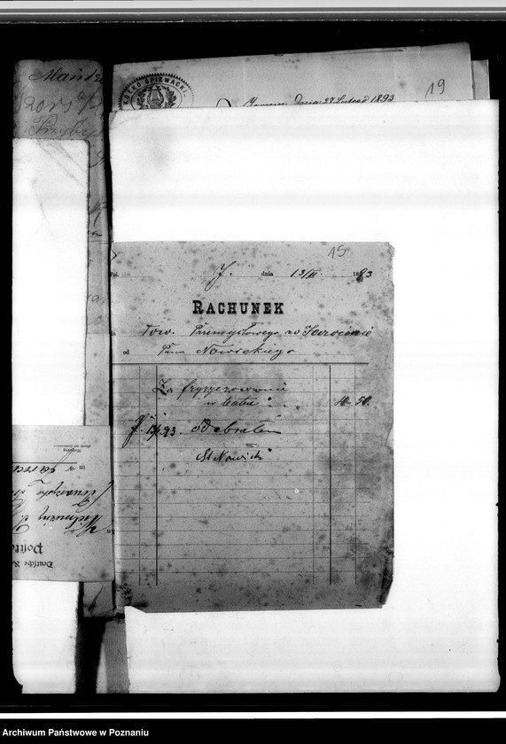 Obraz 17 z jednostki "Korespondencja, podania o przyjęcie na członków, sprawy finansowe, odezwy"