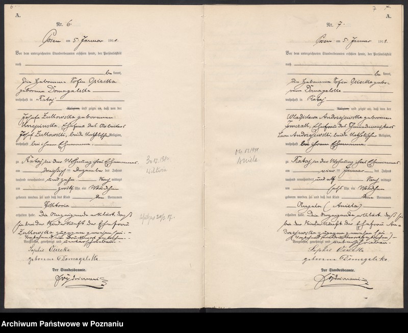 Obraz 6 z jednostki "Księga miejscowa urodzeń [Rejestr główny urodzeń]"