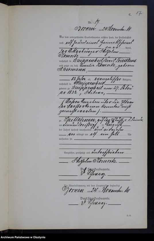image.from.unit.number "Sterbe-Neben-Register Nr 1 - 19 [ Księga zgonów - wtóropis ]"