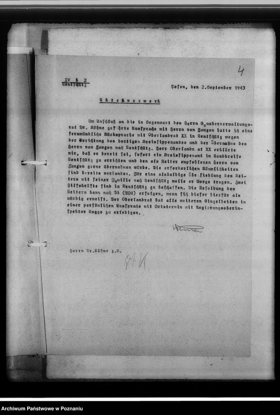 Obraz 8 z jednostki "[Korespondencja w sprawach organizacyjnych, sprawozdanie z działalności, Kreissippenamt Lentschütz Łęczyca, województwo łódzkie]"