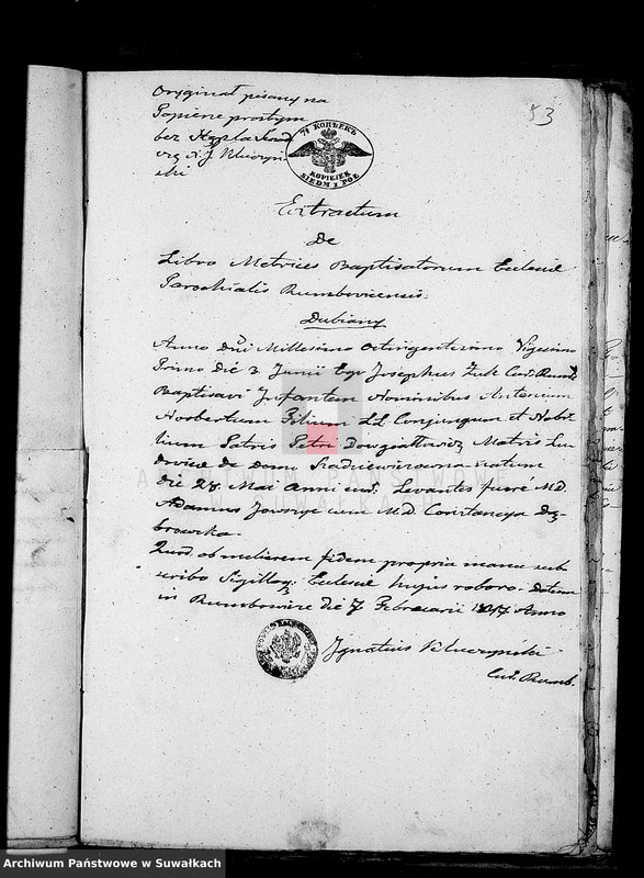 Obraz 19 z jednostki "Dowody do Akt Małżeństw Parafii Lejpuńskiej z Roku 1847."