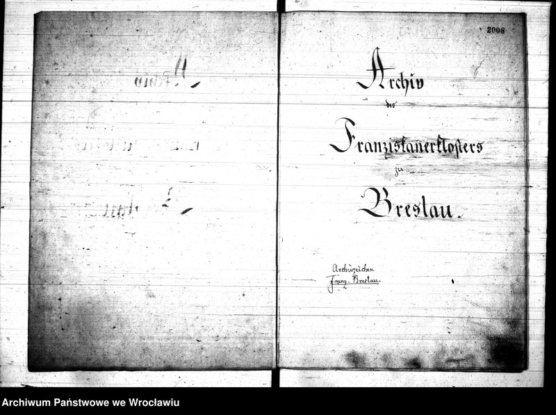 Obraz z jednostki "Archiv der Franziskanerkloster zu Breslau"