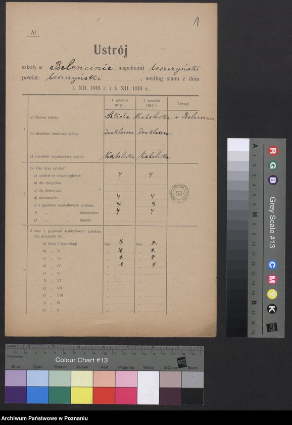 Obraz 3 z jednostki "[Dane dotyczące poszczególnych szkół leżących na terenie Inspektoratu Szkolnego w Lesznie]"