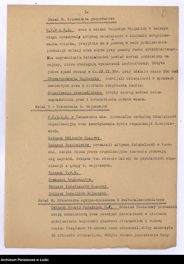 Obraz 9 z jednostki "[Sprawozdania periodyczne z ruchu politycznego społecznego i zawodowego]"